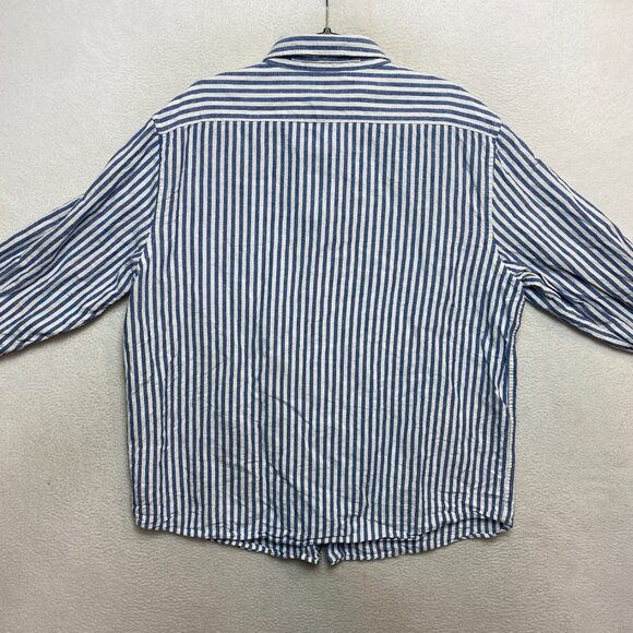 Banana Republic Untucked Shirt Mens XL White Linen Blend Striped Button Down - Picture 9 of 9